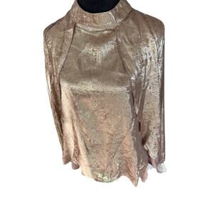 Metallic Foil Cape Top/Dress – Statement Evening Wear - Hi low - L